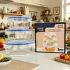 Fiambrera estudiantil de cristal, apta para microondas, fiambrera rectangular, fiambrera para oficinista, recipiente para almacenar alimentos de uso doméstico
