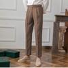 Pantalones Yuppie Británicos para Hombre Diseño de Nicho Sentido del Traje Pantalones Napolitanos Sentido Caído Lujo Ligero Estilo Holgado para Hombre