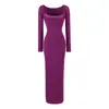 Conjunto de duas peças puramente sensual com renda emendada e saia longa com fenda, vestido elegante de outono com mangas compridas, justo ao corpo, que afina a cintura para mulheres