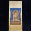 Pintura de Rollo, Caligrafía y Pintura Antigua, Pintura de Entrada, Estilo Vintage, Ya Enmarcado, Thangka Religioso, Pintura Colgante de Mil Brazos Mil Ojos