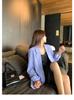 Blazer Casual Acolchoado com Ombreiras Plus Size Transfronteiriço para Mulheres, Jaqueta Elegante de Outono Tamanho Grande com Caimento Solto Emagrecedor
