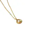 Collar colgante de temperamento de diosa de la moda de estilo oceánico de perla de agua dulce con concha dorada simple chapada en oro latón estilo coreano
