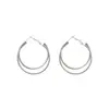 Pendientes grandes de aro doble estilo minimalista cool europeo y americano para mujer, elegantes y sofisticados, pendientes de aro estilosos, nuevos pendientes de moda para 2026