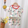 Traje de camiseta de verano para niños, estilo coreano, pantalones cortos de manga corta para niños, traje de manga corta para niñas, ropa fina para niños, venta al por mayor