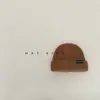 Chapéu de Lã Infantil Outono e Inverno Pequena Etiqueta de Tecido Chapéu Fashionável Tipo Pele de Melão Bebê Bebê Outono Estilo K Versátil Tendência Chapéu Ins