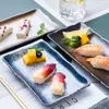 Platos de Cerámica Esmaltada de Colores para Sushi y Bistec al por Mayor Transfronterizos, Platos de Presentación Japoneses y Coreanos de Nicho de Alta Estética para Restaurantes