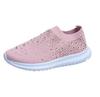 2023 Transfronterizo Casual Nuevo Estilo Zapatos Casuales para Mujer Tejido Volador Pedrería Talla Grande Punta Redonda Pedal Plano