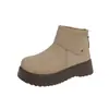 Zapatos Casuales Botas de Mujer Tendencia 2025 Invierno Nuevos Estudiante Británico Suela Gruesa de Caña Alta Aumentar Altura Street Shooting Zapatos de Mujer Md01
