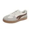 Tênis Alemão Feminino 2025 Novo Primavera e Outono Versátil Plano Casual Americano Retrô Clássico Cadarço Esportivo Sapatos Brancos
