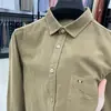 Camisa de Pana de Manga Larga para Hombre, Mismo Estilo que la de Contrapunto, 100% Algodón, Bolsillo Real, Casual Holgada, Camisa para Hombre
