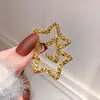 Pendientes de Metal con Textura Cóncava-Convexa en Forma de Corazón, Estrella de Cinco Puntas y Rombo, Pendientes Metálicos Geométricos Retro Franceses con un Estilo de Nicho