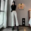 Jeans Azules Claros Elásticos para Mujer Primavera 2023 Ajuste Delgado Pantalones Cropped Adelgazantes para Personas Petitas