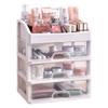 Caja de Almacenamiento de Cosméticos Tipo Cajón de Escritorio Estante de Almacenamiento para Joyería Tocador Transparente Organizador de Plástico Estante de Almacenamiento Dormitorio