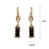 Brincos quadrados de diamante estilo coreano femininos atacado simples versátil requintado pino 925 prata brincos de alta qualidade hip-hop moda