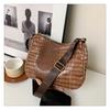 2023 de Moda Versátil Estilo Occidental Patrón de Lichi Estilo Occidental Gran Capacidad Estilo Coreano Simple PU para Mujer Bolso de Hombro Cruzado