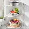 Estante de esquina para cocina, estante multicapa para preparación de alimentos en encimera, estante de almacenamiento de canasta de verduras para el hogar, estante triangular multifuncional, escurridor