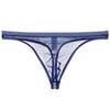 Junye Cueca Tanga Transparente Nude Masculina Malha Fina Sexy Calcinha Tentação Sexy Respirável T-Pants Masculinas Jovens