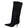 Botas de Mujer de Tacón Alto 2026 Otoño e Invierno Nuevo Estilo Retro Punta Fina Sencillas de Gamuza Moda Botas de Jinete Largas Hasta la Rodilla para Mujer