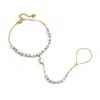 Pulsera Elegante y Silenciosa de Acero Inoxidable Estilo Europeo y Americano con Zirconia Entrelazada, Anillo de Nicho de Lujo Ligero, Joyería de Mano de Acero de Titanio que No se Desvanece, Accesorios Transfronterizos