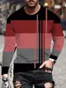 Camisetas de Manga Larga para Hombre con Bloques de Color Otoño e Invierno Europeas y Americanas, Cuello Redondo, Tops Casuales Cortavientos, Camisetas Deportivas