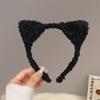 Diadema Coreana Linda de Felpa con Orejas de Gato 2025 Nuevo Otoño e Invierno Lavar la Cara No Pelusa Cabello Presión Diadema Dulce Pasador
