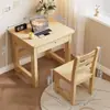 Conjunto de mesa e cadeira de estudo infantil em madeira maciça, escrivaninha moderna e simples para alunos do ensino fundamental e médio, conjunto de mesa para estudantes para uso doméstico