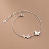 Pulseira Aerqi S925 Prata de Lei Diamante Completo Borboleta Concha Estilo Ins Joia Elegante de Alto Nível para Mulheres S6042