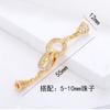 Accesorios de Perlas de Zhuji Collar de Perlas Naturales Doble Fila Chapado en Cobre Dorado Cadena para Suéter Broche de Moda Hebilla de Figura de Ocho