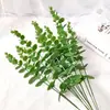 Planta Verde Artificial Hojas de Eucalipto 38cm Tallo Único Hoja de Eucalipto Planta Verde Artificial Ramo de Hojas de Eucalipto Decoración del Hogar Transfronteriza Flor