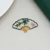 Nuevo Abanico de Bambú Estilo Chino con Agujeros Pendientes DIY Pendientes Pasador Colgante Joyería Nuevo Estilo Chino Materiales Hechos a Mano
