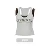 Camisola Estampada con Letras de Chica Atractiva S246 Top sin Mangas Dulce y Fresco con Copas, Ropa Exterior Sexy Ajustada al Cuerpo con Hermoso Diseño en la Espalda
