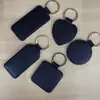 Llavero de Cuero con Transferencia Térmica Amazon Transfronterizo Colgante de Llave PU en Blanco Borde Redondeado Consumibles en Blanco para DIY
