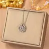 [Acero de Titanio] Collar de Trébol de Cuatro Hojas Encrustado de Cobre de Moda y Tendencia con Diamantes, Cadena para Clavícula de Mujer de Lujo Ligero y Nicho de Gama Alta