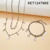 Conjunto de Collar y Pulsera de Acero de Titanio de Lujo Ligero Estilo Europeo y Americano, Cadena de Clavícula en Capas, Joyería de Moda, Simple y Versátil para Mujer
