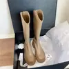 Botas largas de mujer con corte en V, nuevo estilo otoño/invierno 2026, forradas de felpa, de caña alta, a media pantorrilla, botas de ciclismo para mujeres menudas