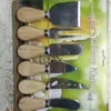 Suministro Directo Transfronterizo de Juego de Regalo de Cuchillo para Queso de Madera de Acacia con Mango de Madera, Cortador de Pizza, Mermelada, Queso para Hornear, Cuchillo y Tenedor para Mantequilla