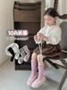 Calcetines Infantiles Sin Costuras Antibacterianos Oso Negro 10A, Nuevo Estilo Otoño/Invierno Calcetines Infantiles Apilados con Volantes