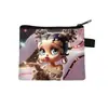 Bolsa de monedas de dibujos animados Miss Betty Estampado LOVE Cierre de cremallera Almacenamiento Bolsa pequeña Portátil para niñas Llavero para monedas Venta al por mayor