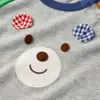 Ropa para Niños Verano Oso Orejas Estéreo Tops de Manga Corta para Niños y Niñas Camisetas de Cuello Redondo Dropshipping