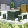 Juego de mesa y sillas para exteriores, estilo de diseñador, para jardines, patios, hoteles, villas y proyectos de paisajismo; combinación creativa de mesa y silla para exteriores