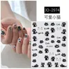 Adesivos de Arte para Unhas de Gatinho Fofo Desenho Animado Estilo Ins Preto e Branco Graffiti Adesivos para Unhas Decorações para Capa de Celular Caderno DIY