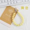 Llavero de cuentas redondas color caramelo, cadena de cuentas transparente, adornos DIY para funda de teléfono, funda protectora para AirPods