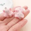 Colgante de Elefante Lindo 3D de Resina Afelpada de 8 Colores 23x21 mm Cadena para Teléfono DIY Collar Accesorios de Joyería