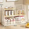 Estante de Almacenamiento de Escritorio de Gran Capacidad y Estante de Almacenamiento de Tazas por Niveles, Gabinete Lateral, Gabinete Multifuncional de Almacenamiento de Tazas de Té para la Sala de Estar