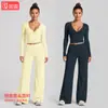 Conjunto de fitness transfronterizo con tirantes estilo ballet, top de manga larga, secado rápido, levantamiento de glúteos, ajuste holgado, conjunto deportivo para correr al aire libre para mujer