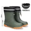 Botas Impermeáveis Masculinas Novas de Cano Médio Antiderrapantes Sapatos D'água Versáteis para Estudantes Galochas Lavagem de Carro Pesca Dia Chuvoso Viagem Quentes