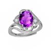Anillo retorcido color amatista, Anillo abierto de granate rojo con diamante púrpura, Anillo con incrustaciones de diamantes