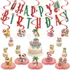 Banner de cumpleaños temático de fiesta de dibujos animados transfronterizos, banner de fiesta de Santa Claus, decoraciones para topper de pastel
