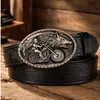 Cinturón de moto estilo vaquero occidental con hebilla ancha, versátil para hombres y mujeres
