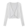 Cárdigan de punto, camiseta de manga larga para mujer, verano 2023, nuevo estilo coreano, estilo Pure Desire, top corto combinable para niña, tendencia